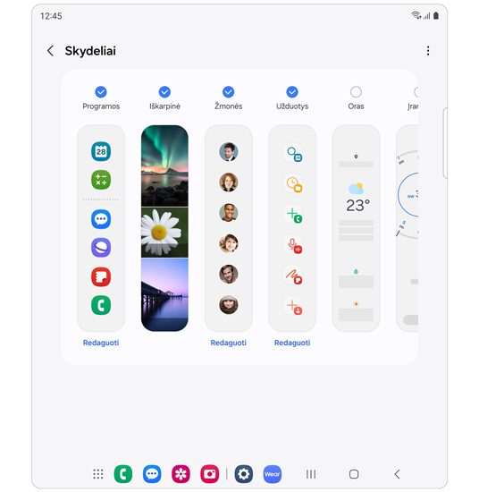 Kraštinis skydelis įdiegus „One UI“ 6.1.1 versiją
