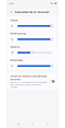 Pantalla de configuración de Intensidad de la vibración.