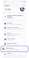 Pantalla de inicio en ajustes.