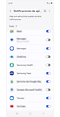 Pantalla de notificaciones de aplicación.