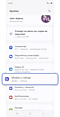 Pantalla de inicio en ajustes.