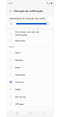 Ecrã Vibração de notificação.