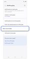 Ecrã de definições de Notificações.