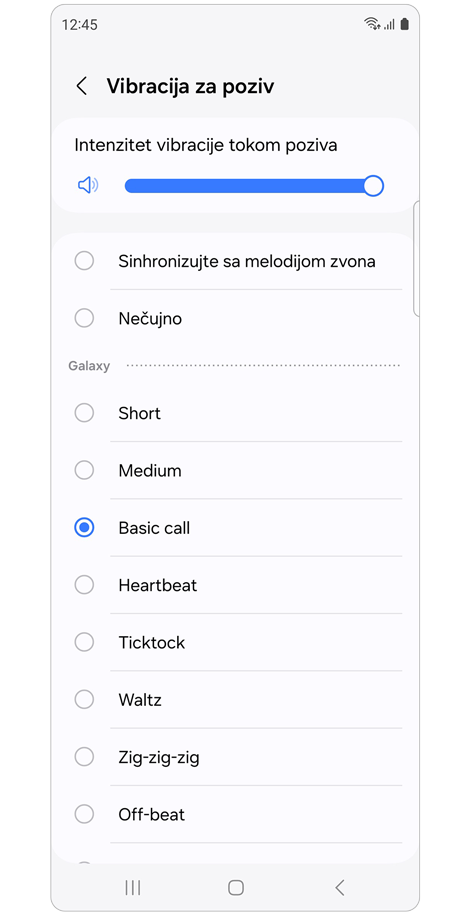 Pozivna vibracija prikaz.