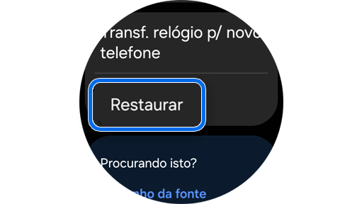 Opção de redefinição do Galaxy Watch.