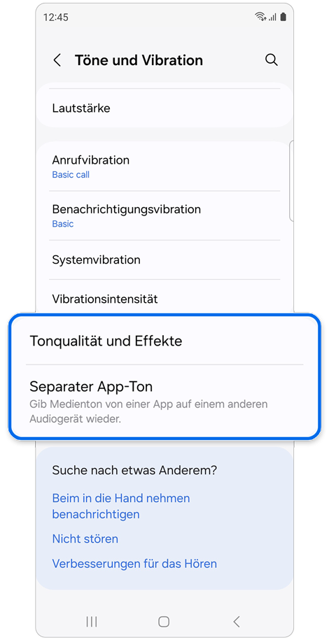 Ton- und Vibrationseinstellungen