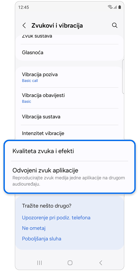 Postavke zvuka i vibracije