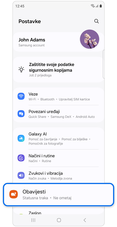 Postavke početnog zaslona
