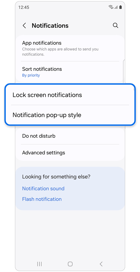 Notification settings screen.