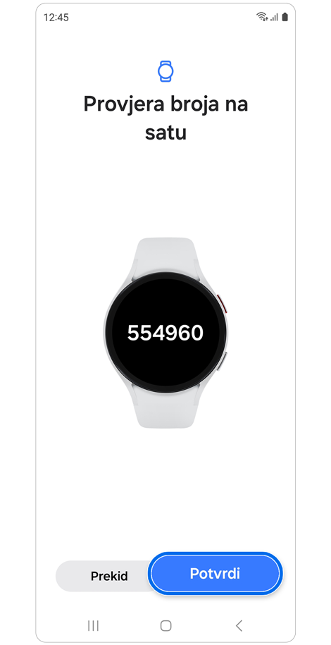 Zaslon za verifikaciju.