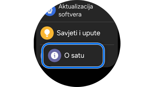 Zaslon početnih postavki.