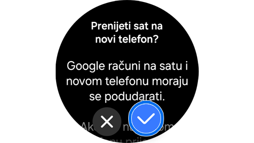 Prenesite sat na novi zaslon telefona.