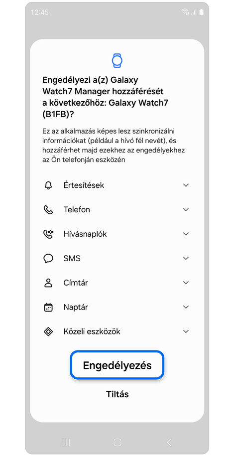 Engedélyezze a hozzáférési képernyőt.