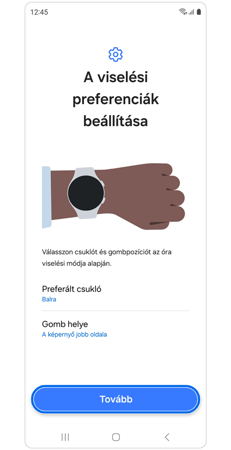 Preferenciák képernyő.