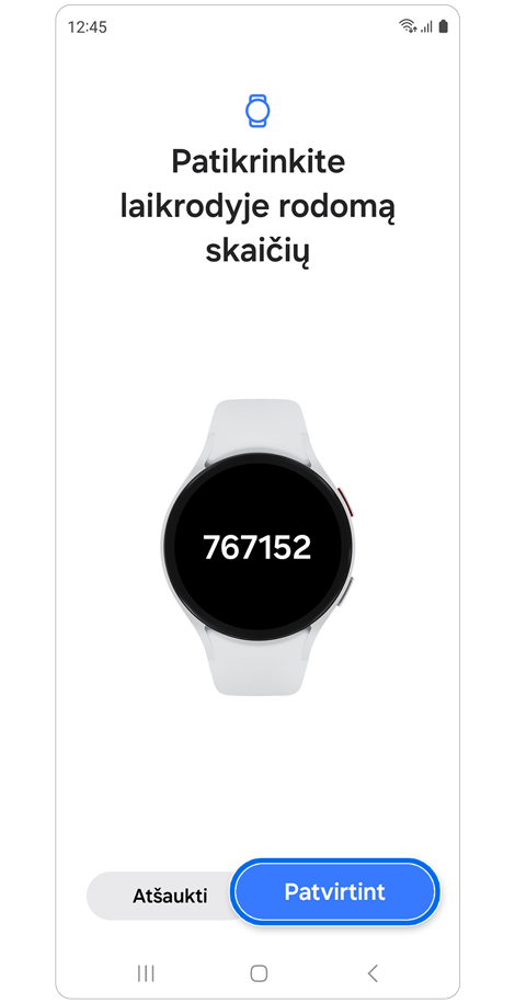 Patvirtinimo ekranas.