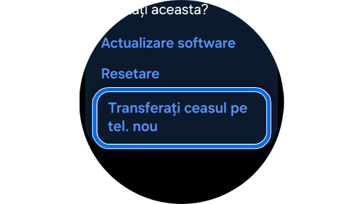 Ecranul Despre ceas.