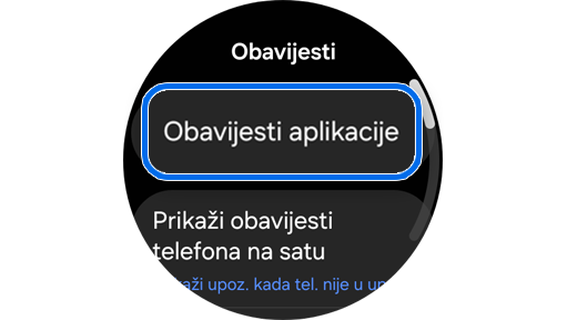 Obavijesti početni zaslon.