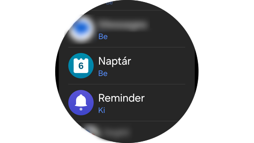 Alkalmazások listája.
