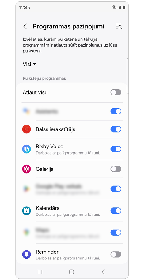 Programmu saraksts sadaļā Programmas paziņojumi.