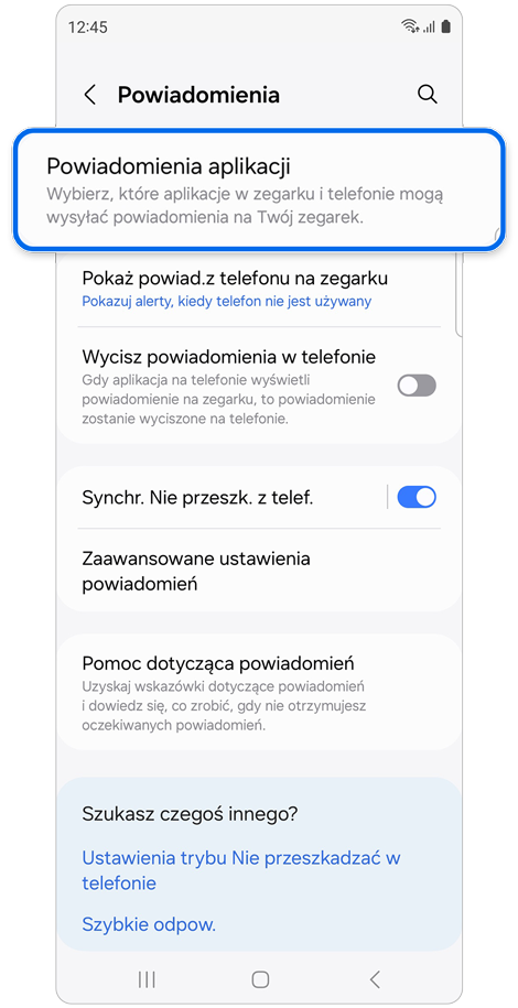 Ekran Powiadomienia aplikacji.