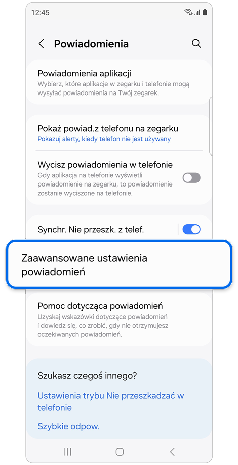 Ekran Powiadomienia aplikacji.