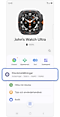 Startskärmen för Galaxy Watch i Galaxy Wearable-appen.