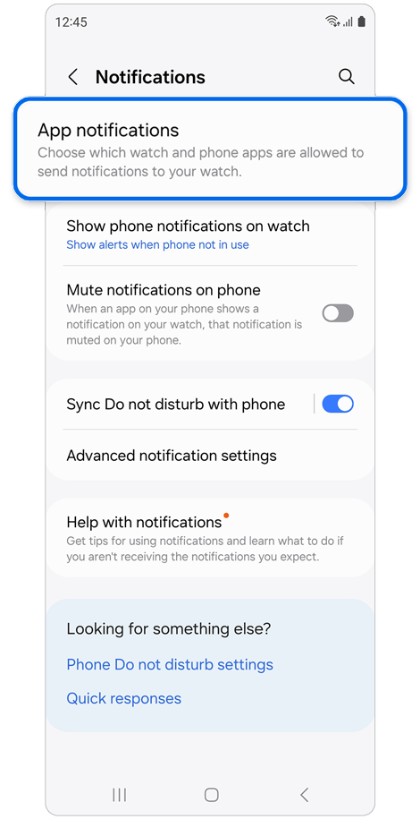 Watch notification screen.