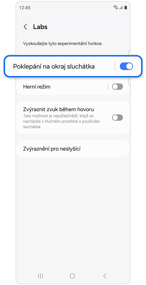 Experimentální funkce v Labs