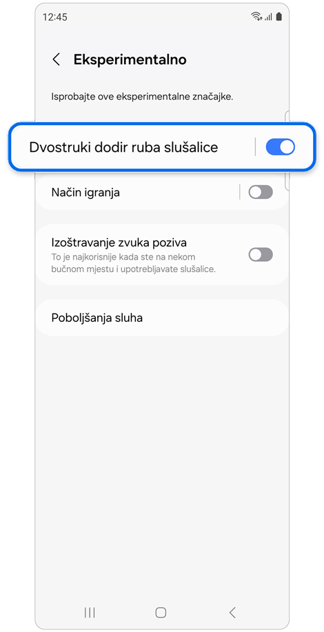 Eksperimentalne značajke u Eksperimentalno