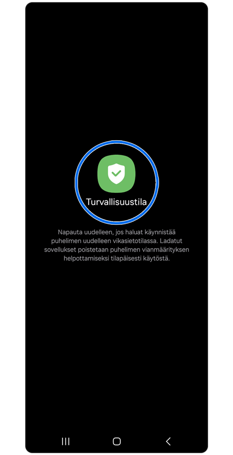 Turvallisuustilan näyttö.