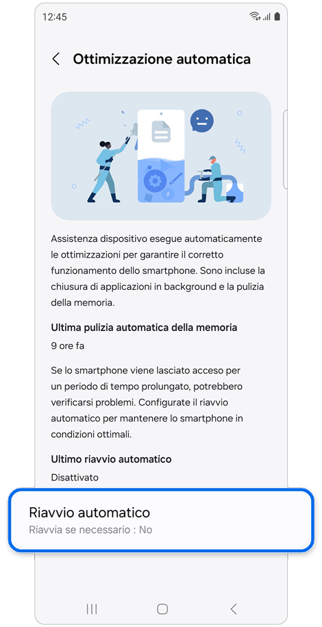 Impostazione di Ottimizzazione automatica.