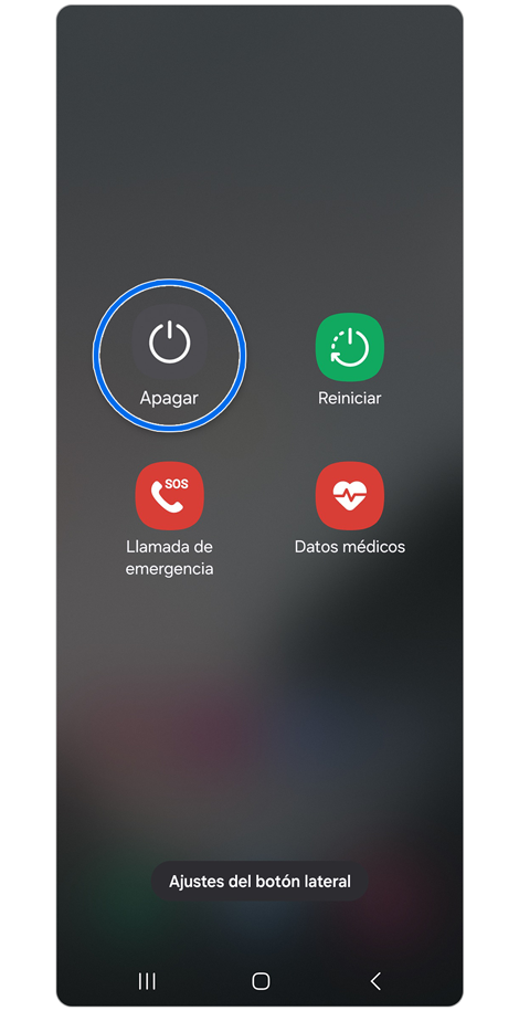 Opciones de energía.