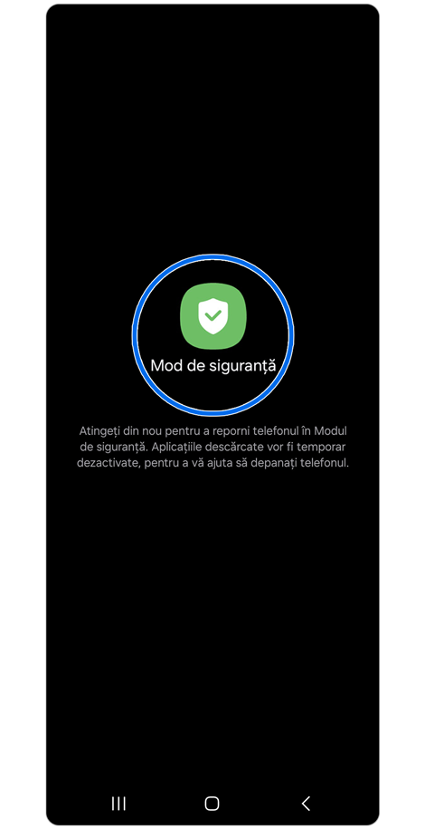 Ecranul Mod de siguranță.
