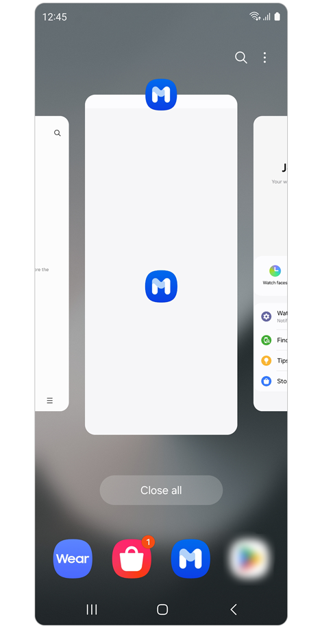 Recently opened apps.