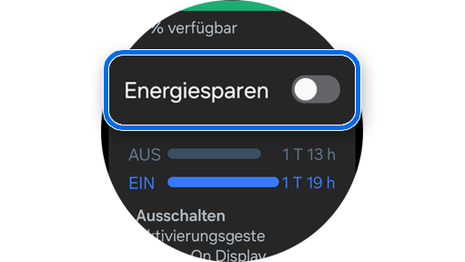 Funktion Energiesparen der Galaxy Watch