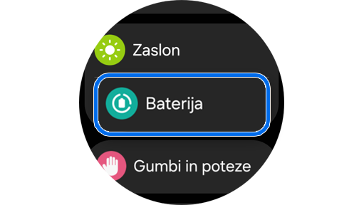 Domači zaslon za Nastavitve.