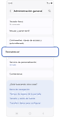 Pantalla de ajustes de administracion general.
