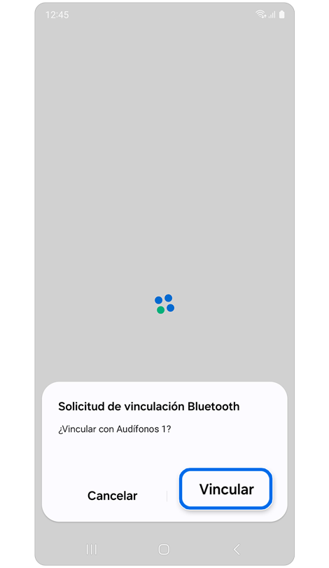 Ventana emergente de solicitud de emparejamiento de Bluetooth