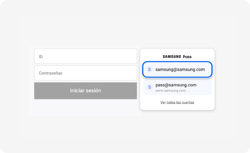 Vista de la página de inicio de sesión con Samsung Pass.