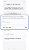 Ecrã de definições da aplicação Intérprete