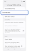 Samsung Wallet settings.