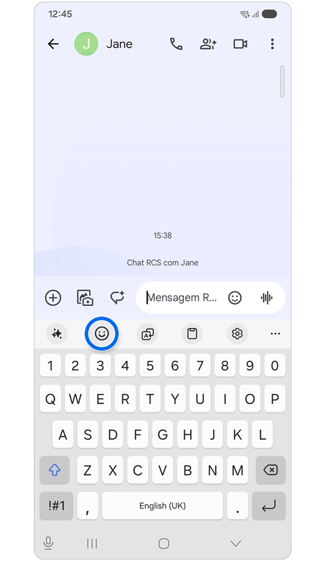 Ecrã da aplicação Mensagens.