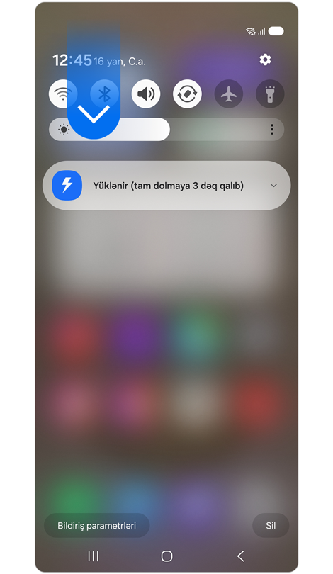 Bildirişlər paneli.