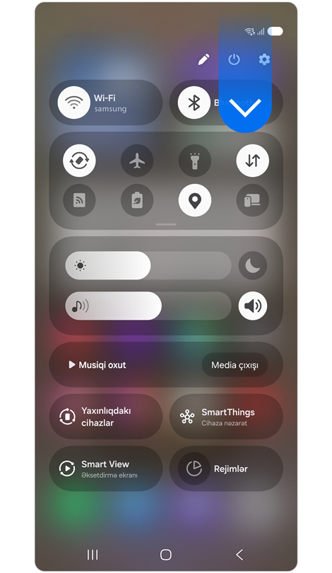 Sürətli parametrlər paneli