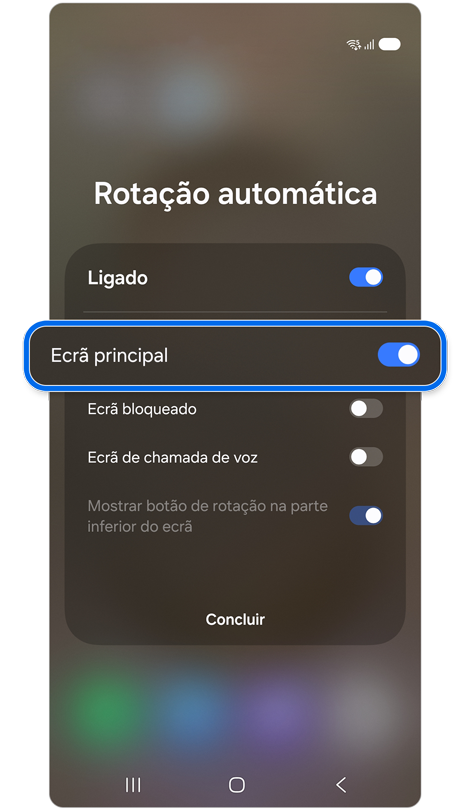 Configurações de rotação automática.