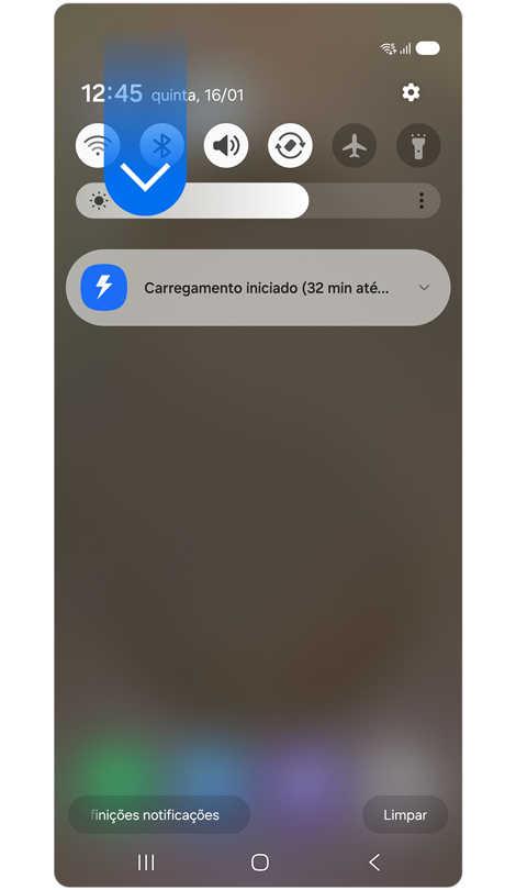 Painel de notificações.