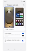 Wallpaper and style setting screen.