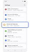 Settings home screen.