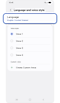 Language and voice style settings page on a Samsung device.