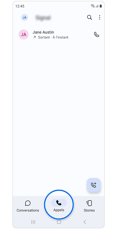 Appel téléphonique à partir d’une d'application tierce